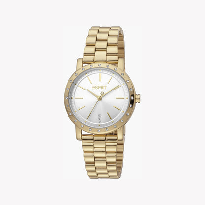 Esprit Women's Gold Stainless Steel Watch, Silver Dial | Es1l191m0015