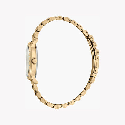 Esprit Women's Gold Stainless Steel Watch, Silver Dial | Es1l191m0015