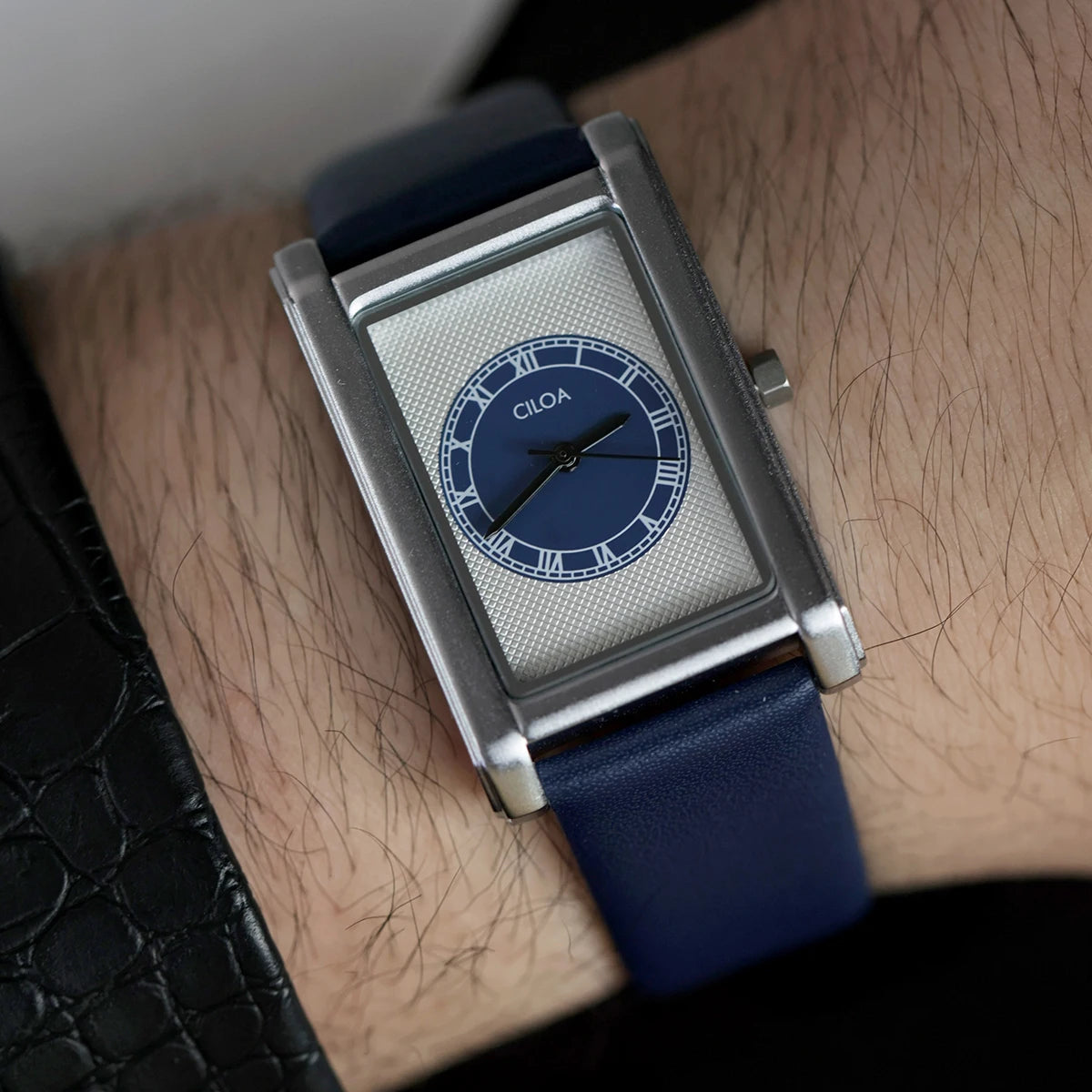 CILOA Tank Square – Orologio da Polso al Quarzo, Cassa Rettangolare in Acciaio Inox