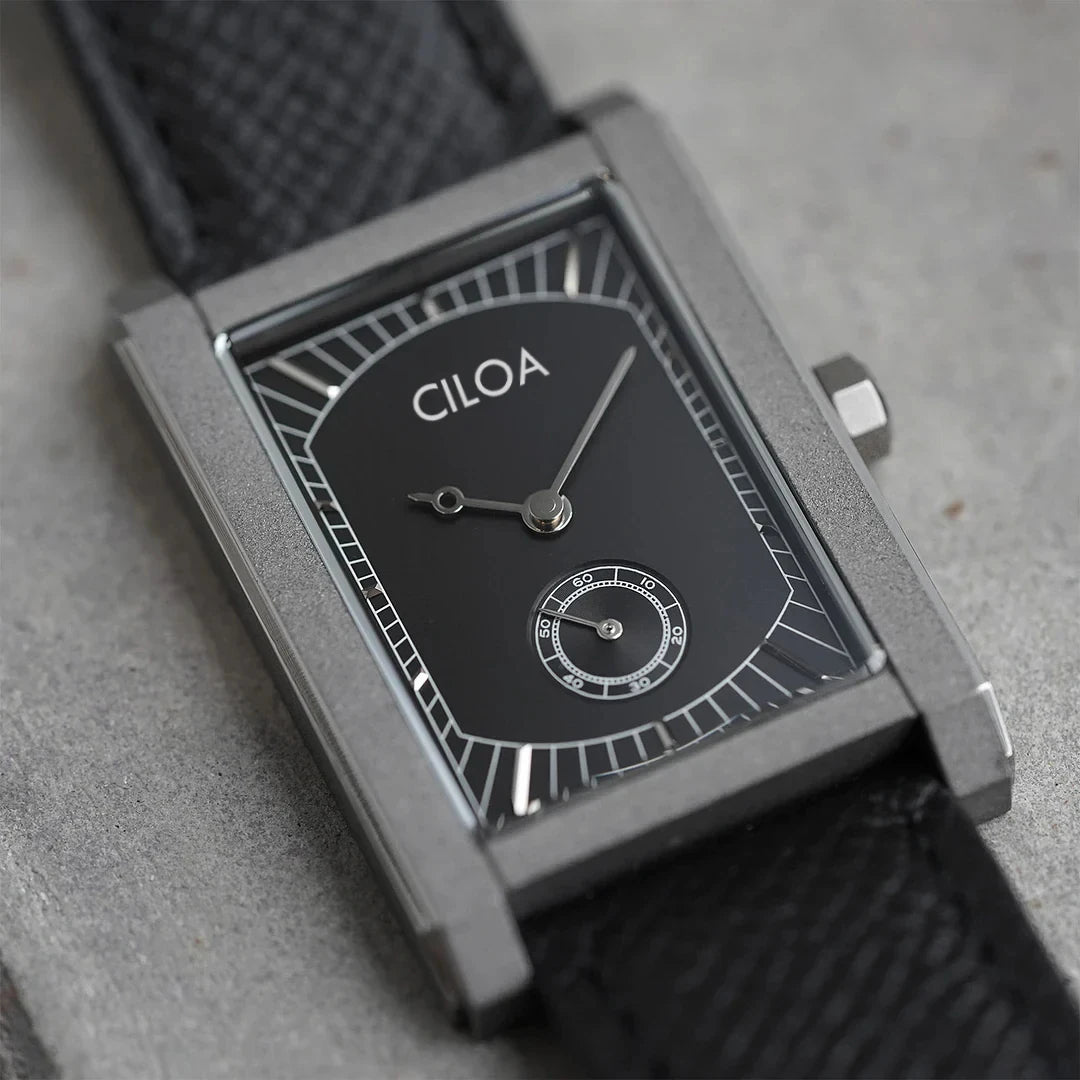 CILOA Tank Square – Orologio da Polso al Quarzo, Cassa Rettangolare in Acciaio Inox