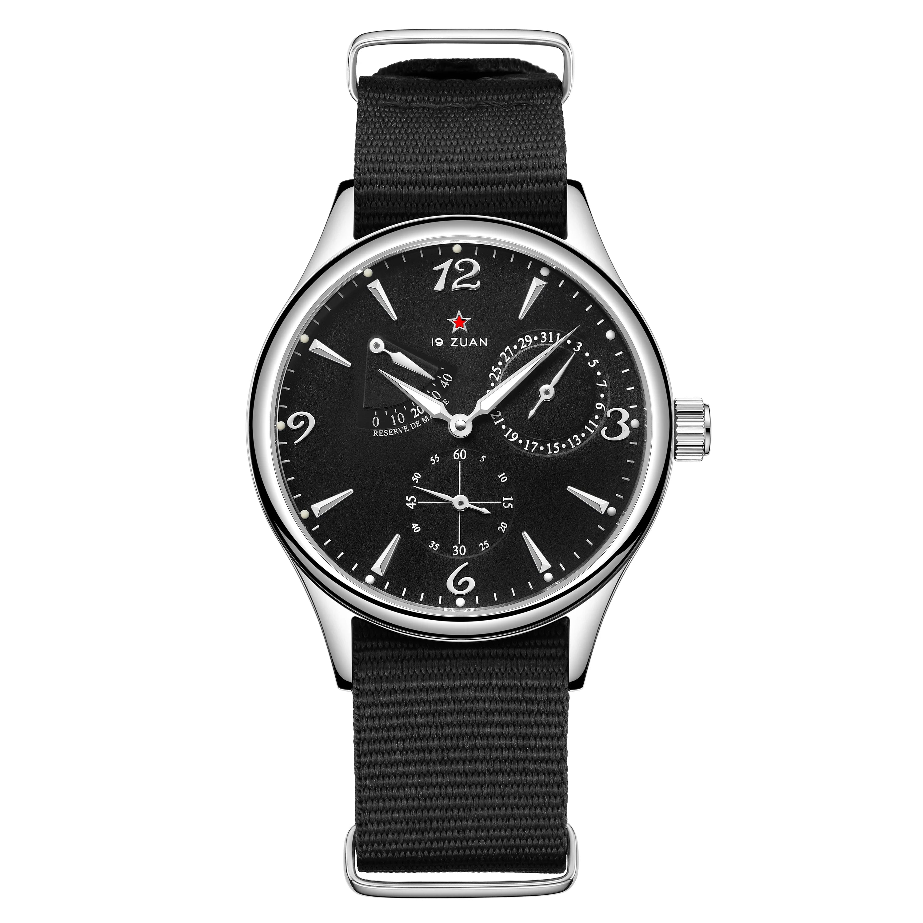 Mens Pilot Automatic Mechanical Watch Seagull ST17 Sapphire Crystal Waterproof Retro Style