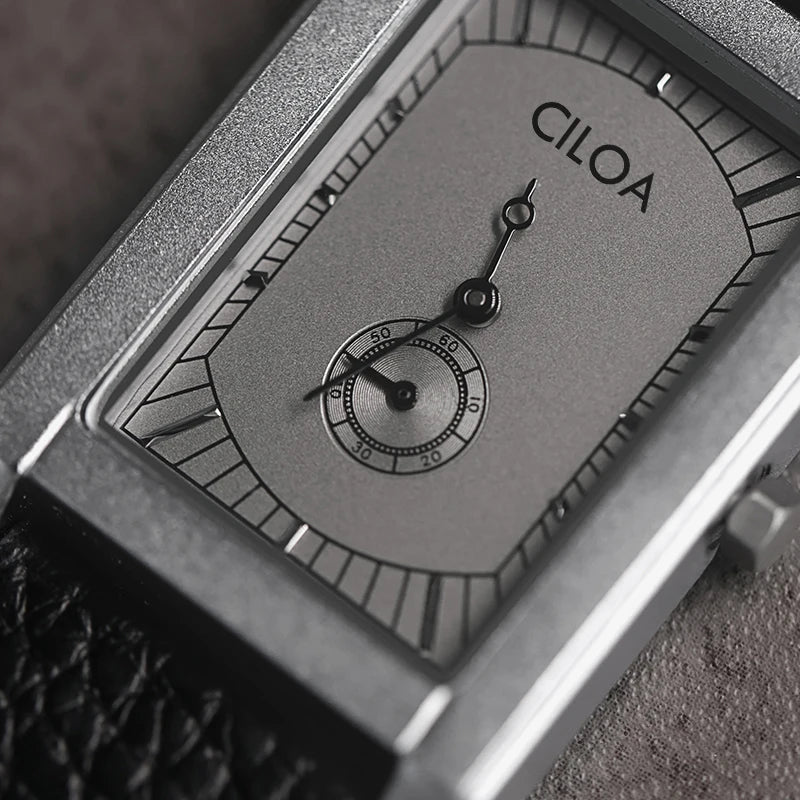 CILOA Tank Square – Orologio da Polso al Quarzo, Cassa Rettangolare in Acciaio Inox