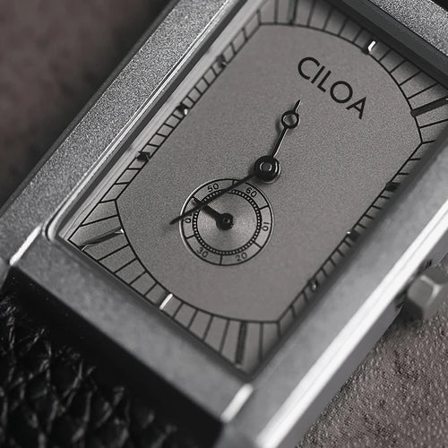 CILOA Tank Square – Orologio da Polso al Quarzo, Cassa Rettangolare in Acciaio Inox