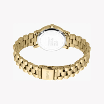 Esprit Women's Gold Stainless Steel Watch, Silver Dial | Es1l191m0015